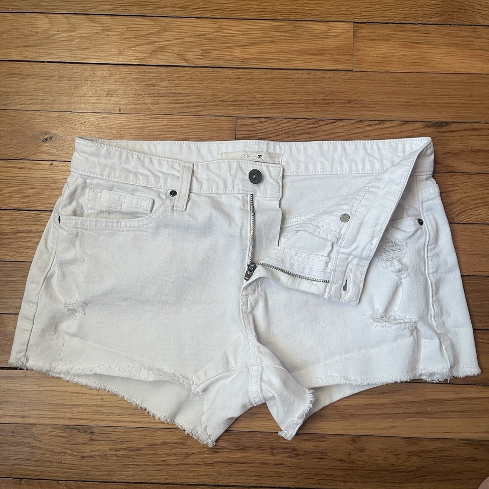 JOE'S JEANS LOS ANGELES Size 28 White Cutoff Jean Shorts Cotton Blend - Picture 6 of 9